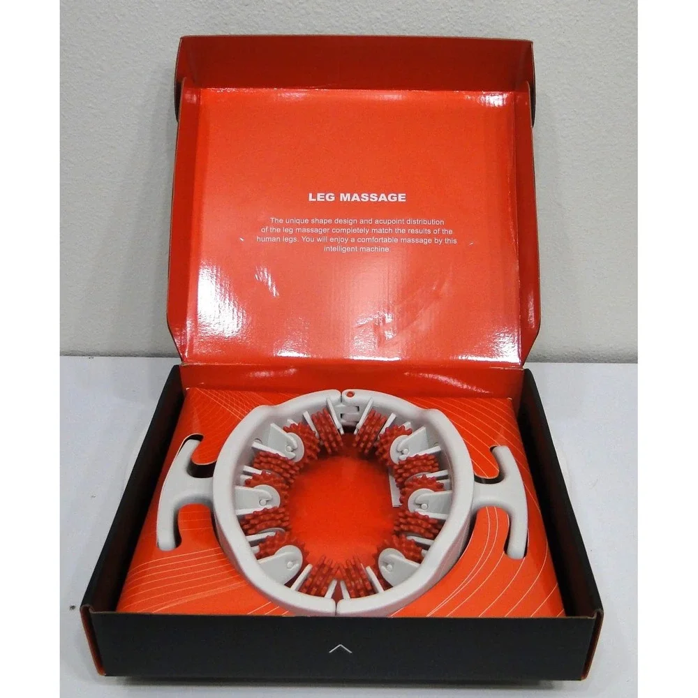 Soulyis Leg Massage Roller Manual Acupoint Muscle Relief Tool White Orange